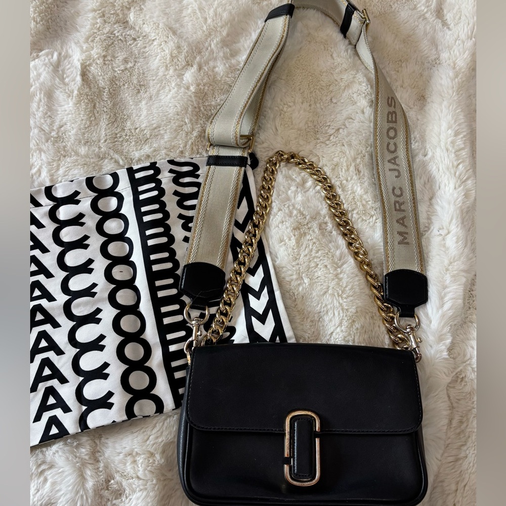 Marc Jacobs Black and Gold Crossbody Bag